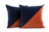 Wales Decorative Pillow Orange and Dark Blue